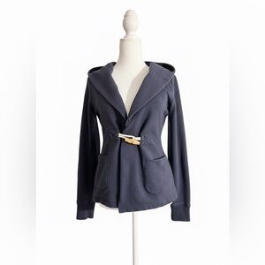 Ralph Lauren Black Cardigan with Wood Detail